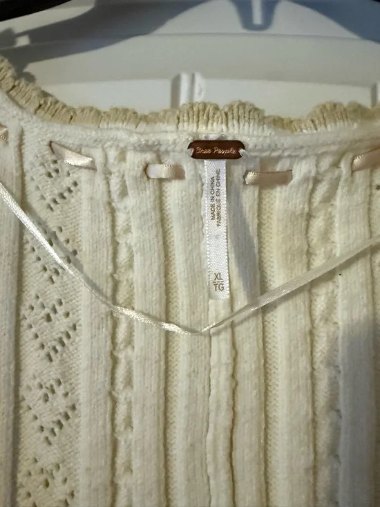 Free People Cream Ribbed Knit Long Sleeve Maxi Dress - Picture 5 of 7